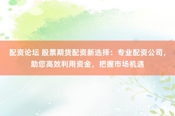 配资论坛 股票期货配资新选择：专业配资公司，助您高效利用资金，把握市场机遇