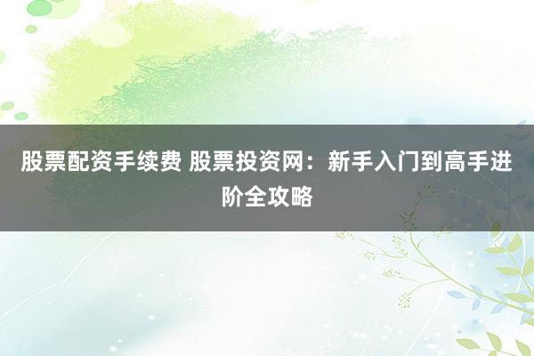 股票配资手续费 股票投资网：新手入门到高手进阶全攻略