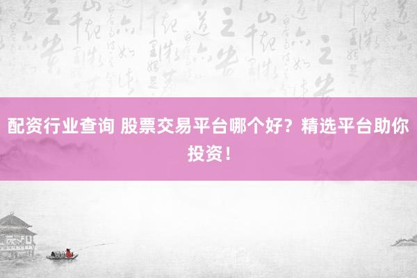 配资行业查询 股票交易平台哪个好？精选平台助你投资！