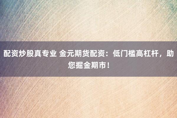 配资炒股真专业 金元期货配资：低门槛高杠杆，助您掘金期市！