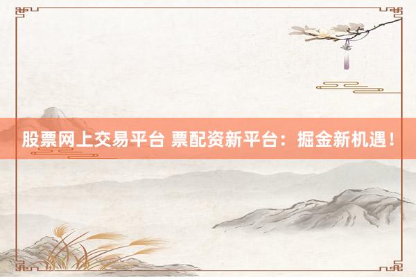 股票网上交易平台 票配资新平台：掘金新机遇！