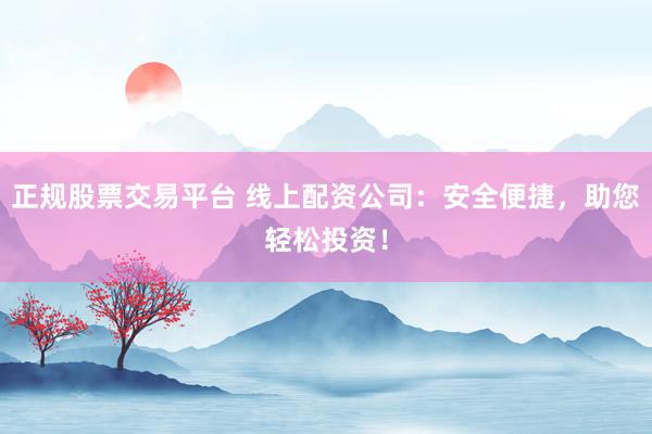 正规股票交易平台 线上配资公司：安全便捷，助您轻松投资！