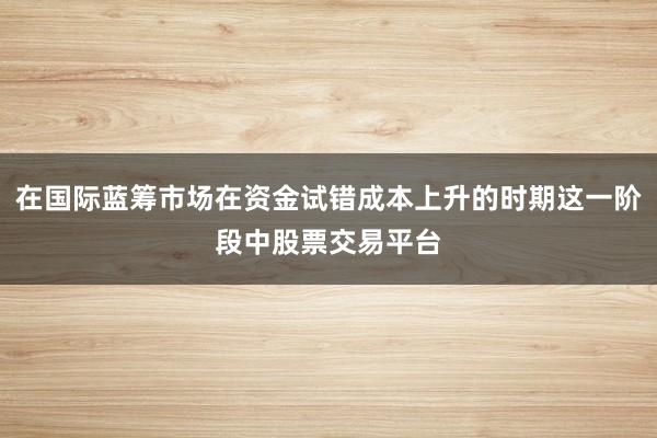 在国际蓝筹市场在资金试错成本上升的时期这一阶段中股票交易平台