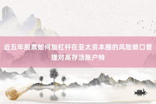 近五年股票如何加杠杆在亚太资本圈的风险敞口管理对高存活账户特