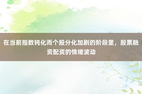 在当前指数钝化而个股分化加剧的阶段里，股票融资配资的情绪波动