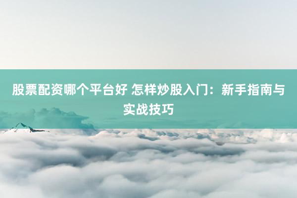 股票配资哪个平台好 怎样炒股入门：新手指南与实战技巧