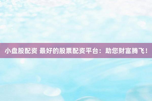 小盘股配资 最好的股票配资平台：助您财富腾飞！