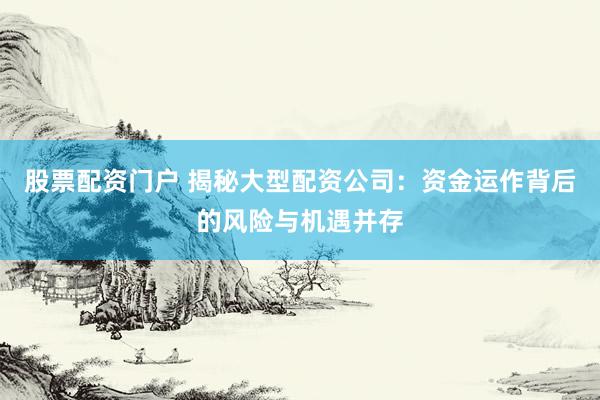 股票配资门户 揭秘大型配资公司：资金运作背后的风险与机遇并存