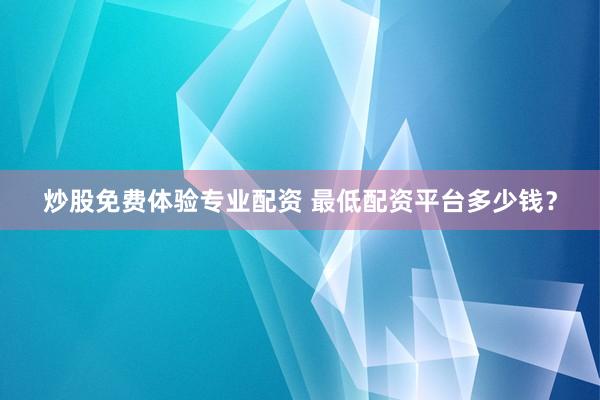 炒股免费体验专业配资 最低配资平台多少钱？